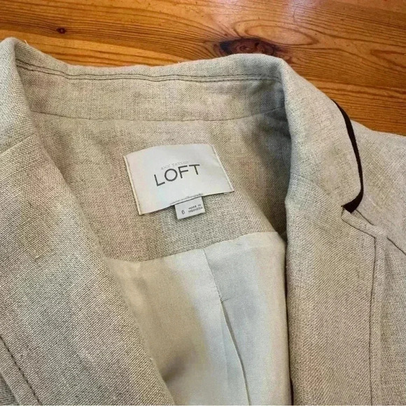 Ann Taylor LOFT Linen Belted Jacket Blazer NWOT women 6 - Picture 3 of 11